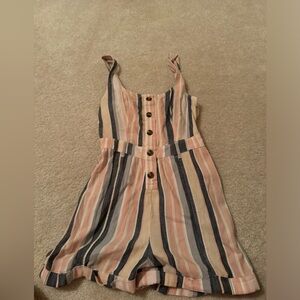 American eagle romper with multi colored stripes